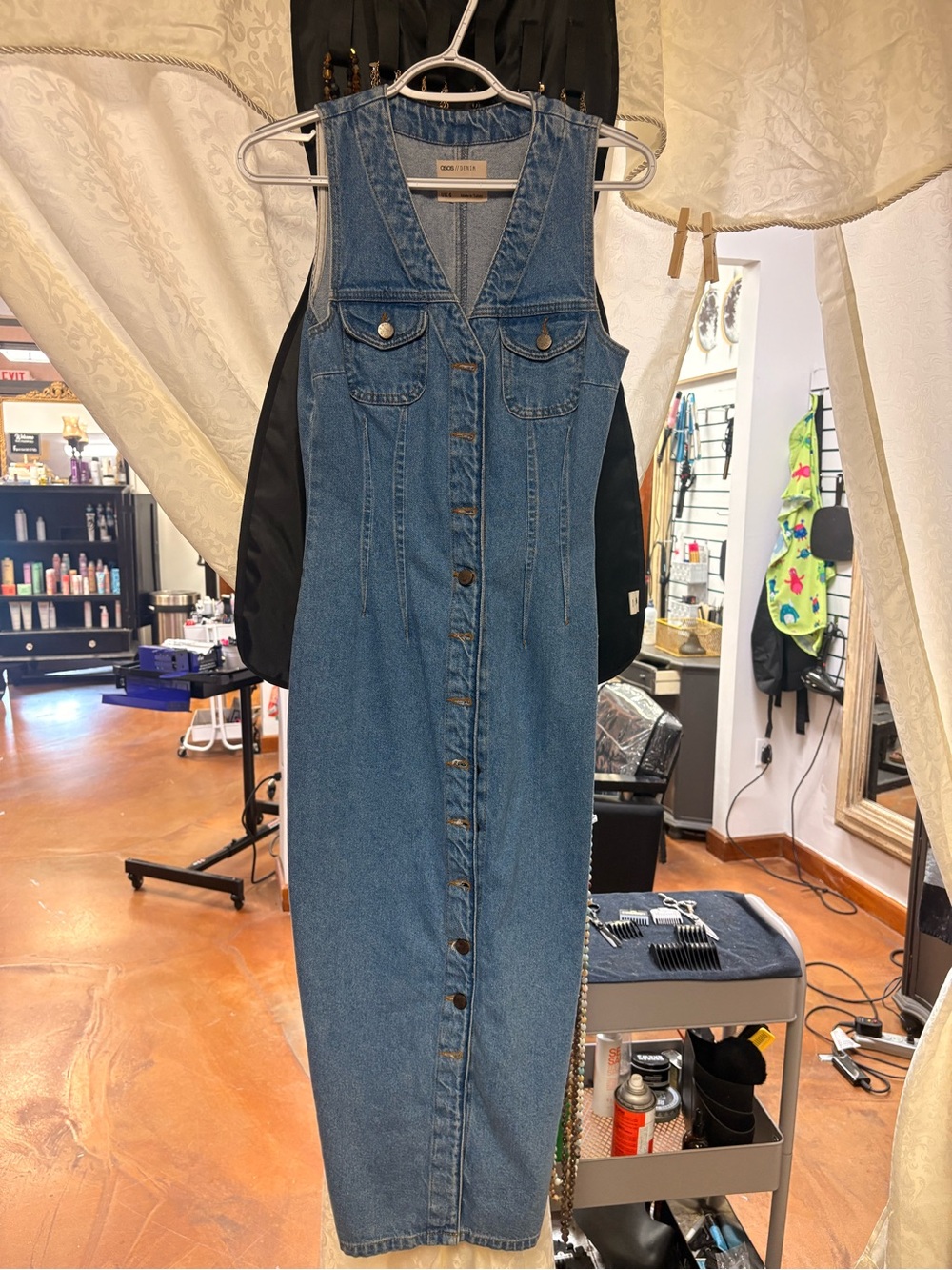 ASOS Sleeveless Denim Maxi Dress - Blue